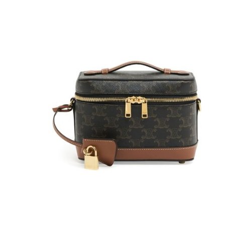 Celine Triomphe Canvas and Calfskin Vanity Bag