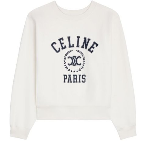Celine Oversized Cotton Fleece Sweatshirt