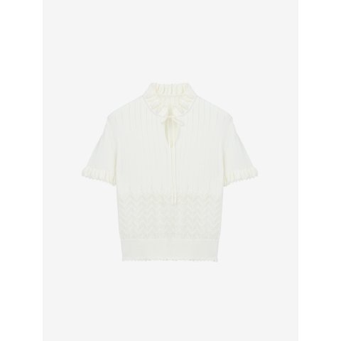 McQueen Women's Pointelle Knit Top Ivory
