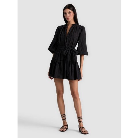 Alice + Olivia SADIE Mini Shirt Dress Black