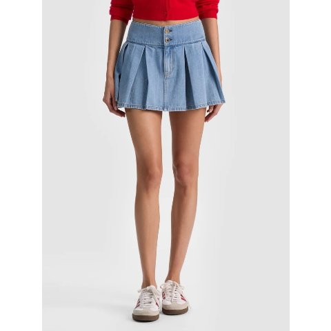 Alice + Olivia AMY Denim Mini Skirt EDIE Wash