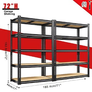 HAGOO Adjustable Storage Shelf 2-Pack 60x28x13 Inch