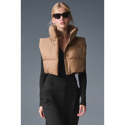 alo yoga Gold Rush Cropped Puffer Vest