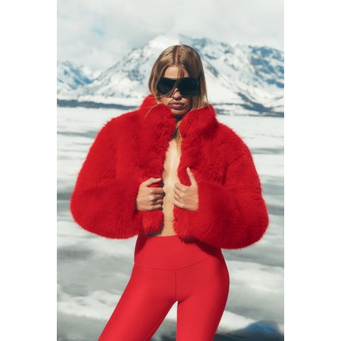 alo yoga Opulent Faux Fur Cropped Jacket