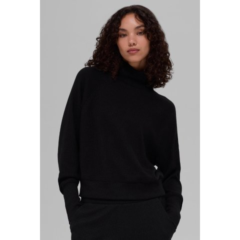 alo yoga Mock Neck Long Sleeve Pullover Black