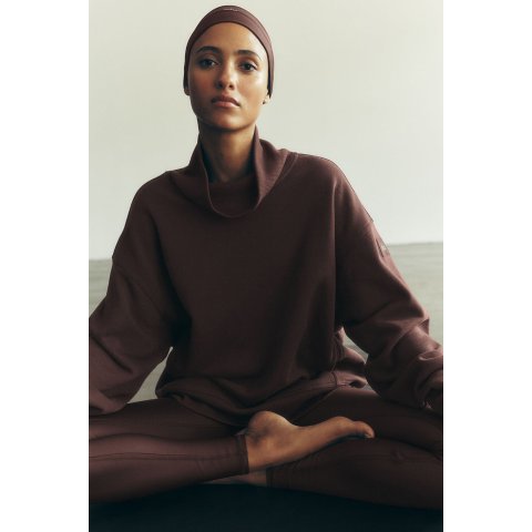 alo yoga Hazy Mock Neck Pullover Brownstone