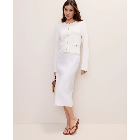 Ann Taylor Crew Neck Sweater Jacket