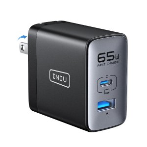 INIU 65W GaN Fast Charger Foldable Plug Black