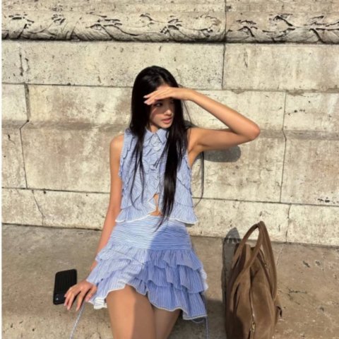 Sandro Cropped Ruffled Shirt