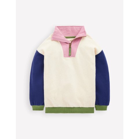 Boden Half-Zip Sweatshirt Colourblock