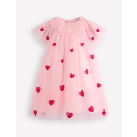 Boden Tulle Dress Chalk Pink Hearts