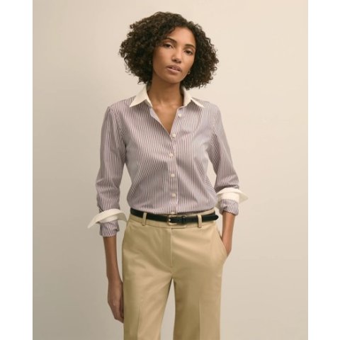 Brooks Brothers Non-Iron Stretch Cotton Stripe Dress Shirt