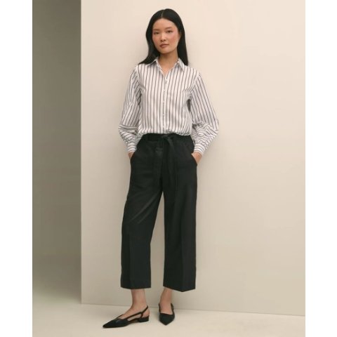 Brooks Brothers Women's Crepe Wide-Leg Pants with Belt