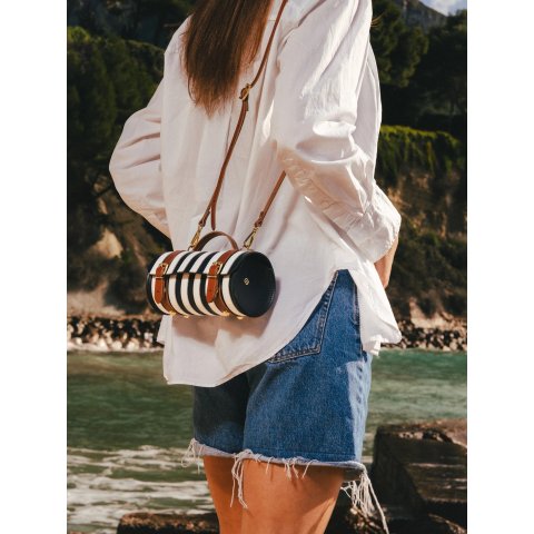 Micro-Wide Bowls Bag Blue White