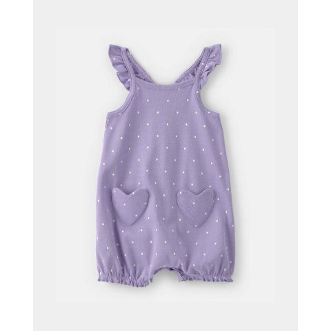 Carter's Polka Dot Sleeveless Romper Purple