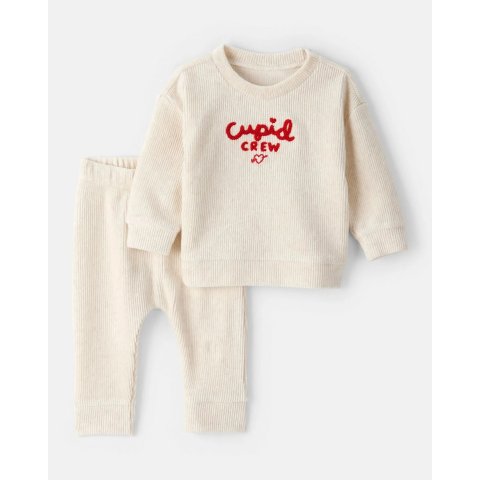 Carter's Cupid Crew 2-Piece Long-Sleeve Tee & Pant Set Ivory