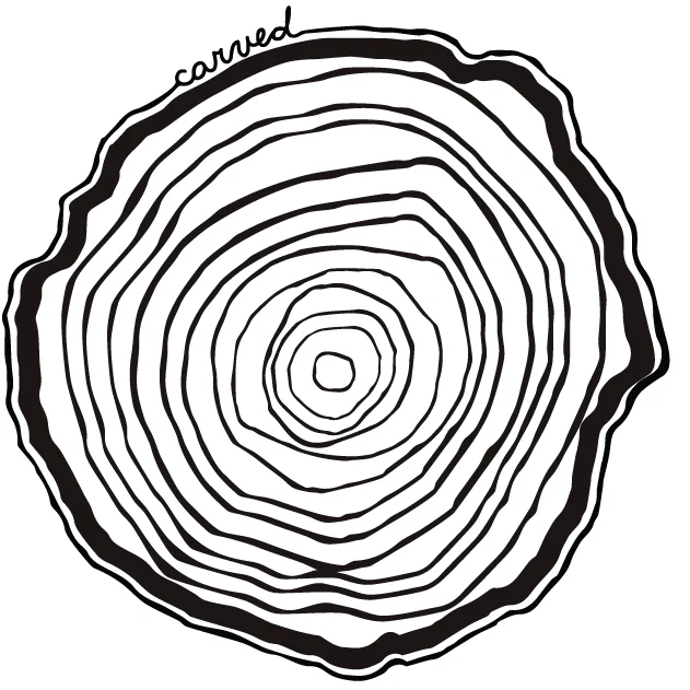 Carved logo