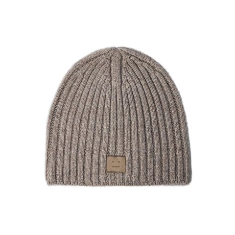 Acne Studios Logo Patch Ribbed-Knit Beanie