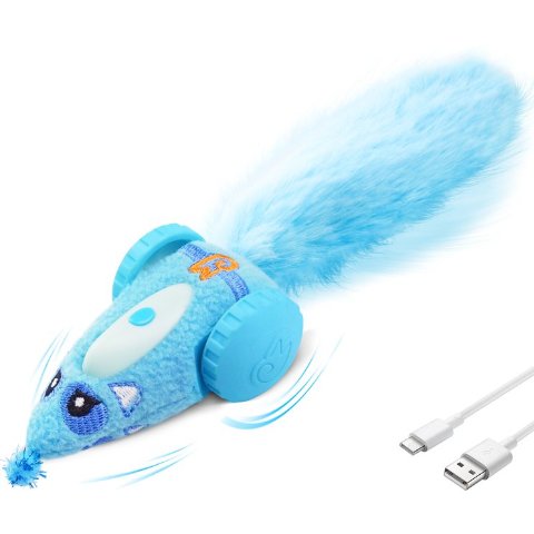 Migipaws Blue Mouse Car Motion Cat Toy