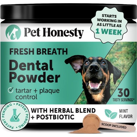 Pet Honesty Fresh Breath Mint Dental Powder for Dogs 5.29oz