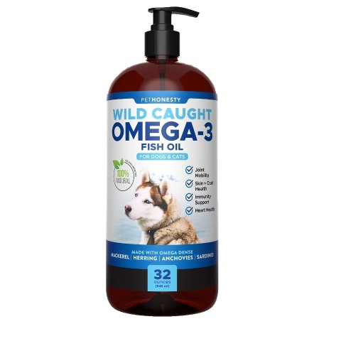 PetHonesty Wild Caught Omega-3 Fish Oil Dog & Cat Supplement, 32-oz bottle - Chewy.com