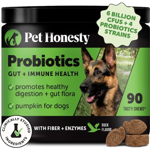 Pet Honesty Probiotics Gut Duck Soft Chews 90 Count