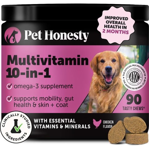 Pet Honesty 10-in-1 Multivitamin for Dogs Chicken Flavor 90 Count