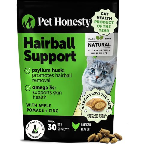 Pet Honesty Hairball Control Chicken Chews for Cats 3.7oz