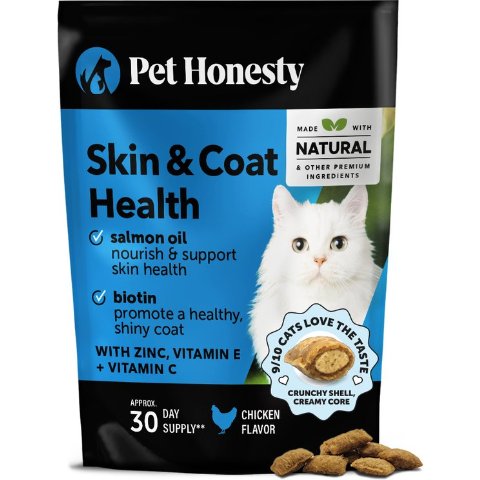 Pet Honesty Skin & Coat Chews for Cats 3.7oz