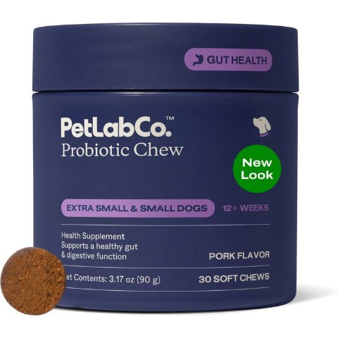 PetLabCo. Probiotics Soft Chews for Small Dogs 30 Count Pork Flavor