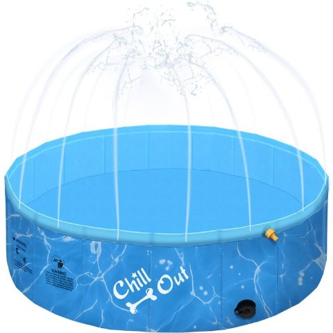 Allforpaws Chill Out Blue Dog Swimming Pool Large