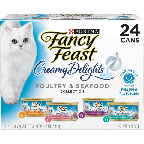 fancy feast Creamy Delights Variety Pack Canned Cat Food, 3-oz, case of 24 - Chewy.com