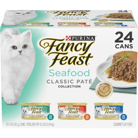 fancy feast Classic Seafood Feast Variety Pack Canned Cat Food, 3-oz, case of 24 - Chewy.com