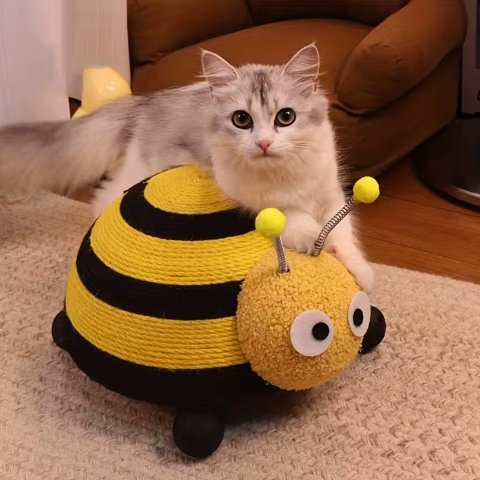 NonoPets Bee Sisal Rope Cat Scratcher Toy 14x8 in
