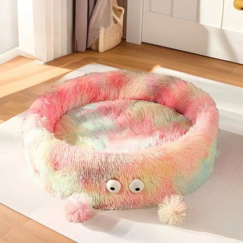 NonoPets Rainbow Plush Cat Bed Small