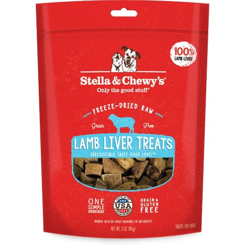 Stella & Chewy's Lamb Liver Freeze-Dried Raw Dog Treats, 3-oz bag - Chewy.com