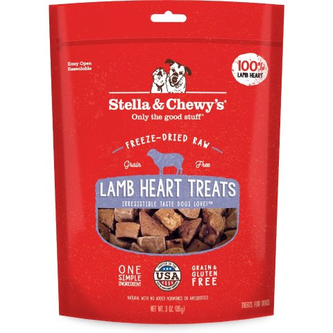 Stella & Chewy's Lamb Heart Freeze-Dried Raw Dog Treats, 3-oz bag - Chewy.com
