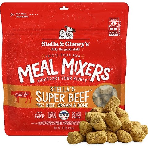 Stella & Chewy's Stella's Super Beef Meal Mixers Freeze-Dried Raw Dog Food Topper, 18-oz bag - Chewy.com
