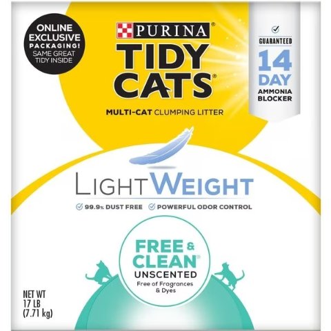 Tidy Cats Free & Clean Lightweight Unscented Clumping Clay Cat Litter