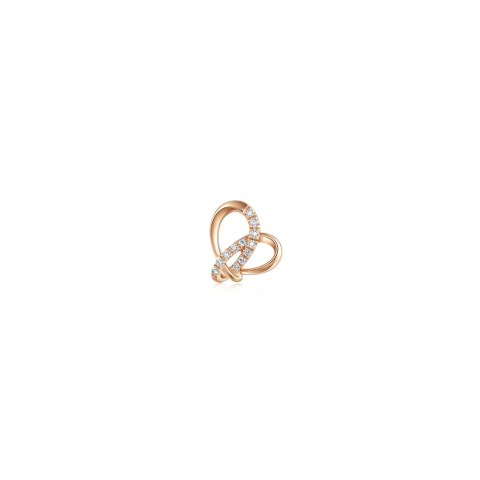 Chow Sang Sang Love Knot 18K Rose Gold Diamond Single Earring