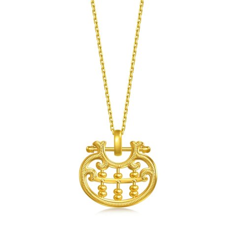 Chow Sang Sang 1934 Gold Ruyi Abacus Pendant 999.9