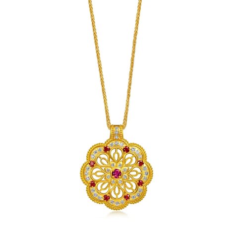 Chow Sang Sang The Oriental 999.9 Gold Ruby Pendant