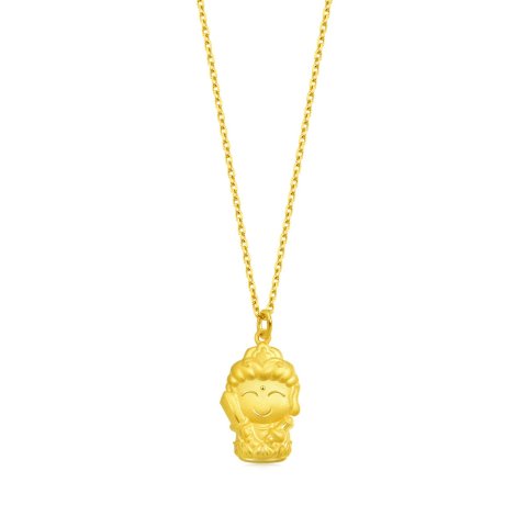 Chow Sang Sang Belief 999.9 Gold Buddha Rabbit Pendant