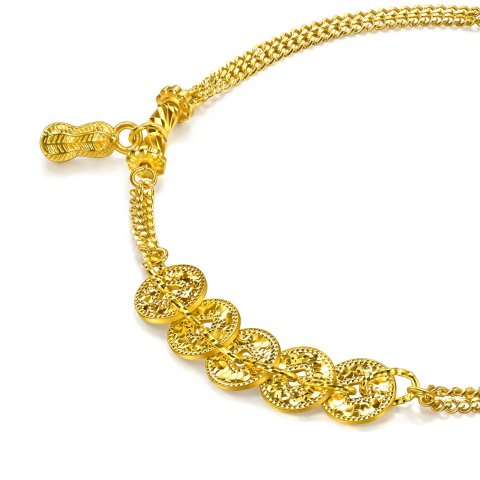 Chow Sang Sang Pure Gold Five Emperor Coin Bracelet