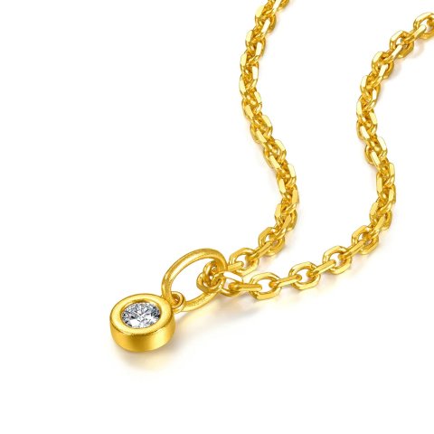 Chow Sang Sang 999 Gold Diamond Pendant