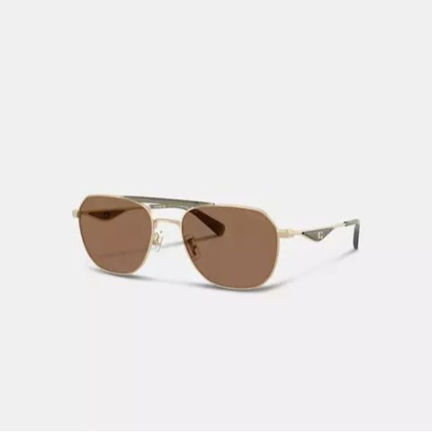Coach C Hardware Metal Navigator Sunglasses
