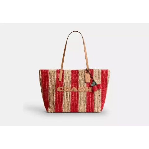 Coach Coach City Tote Bag Stripes Charm
