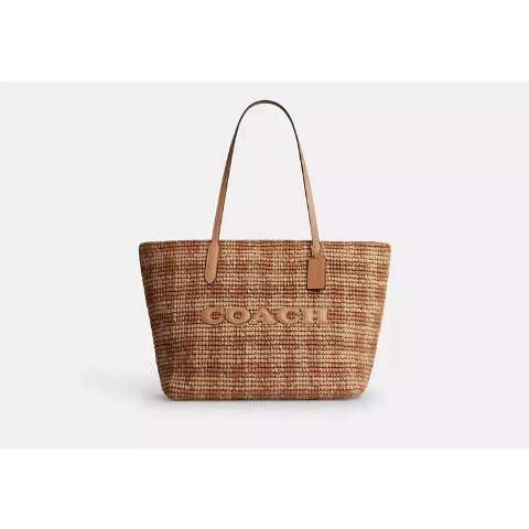 Coach Coach City Tote Bag Gingham Print