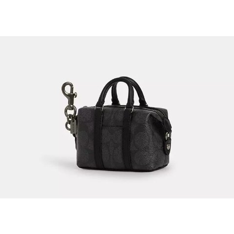 Coach Mini Trekker Bag Charm Signature Canvas