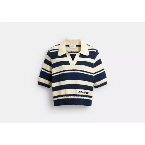 Coach Striped Knit Polo Shirt